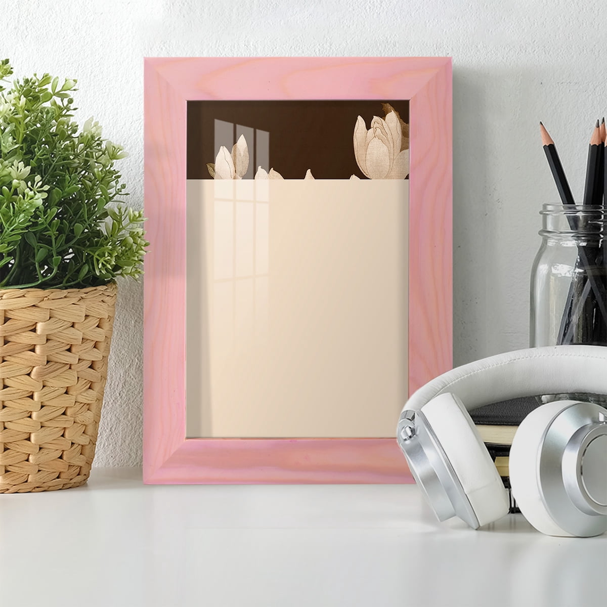 Asian Brocade II - Framed Print w/glass - Sunset Pink
