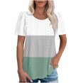 thumbnail image 2 of Tops for Women Trendy Going Out Plus Size Tops Cotton Fitted Graphic Tshirts Shirts Aesthetic White Blouses Dressy Casual Petite, 2 of 6