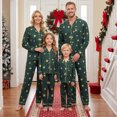 thumbnail image 3 of Family Matching 4th of July Pajamas Set Creative Star Print Long Sleeve Turn Down Collar Tops, 3 of 10