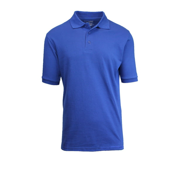 Mens Short Sleeve Pique Polo Shirts Uniform Fitted - Walmart.com