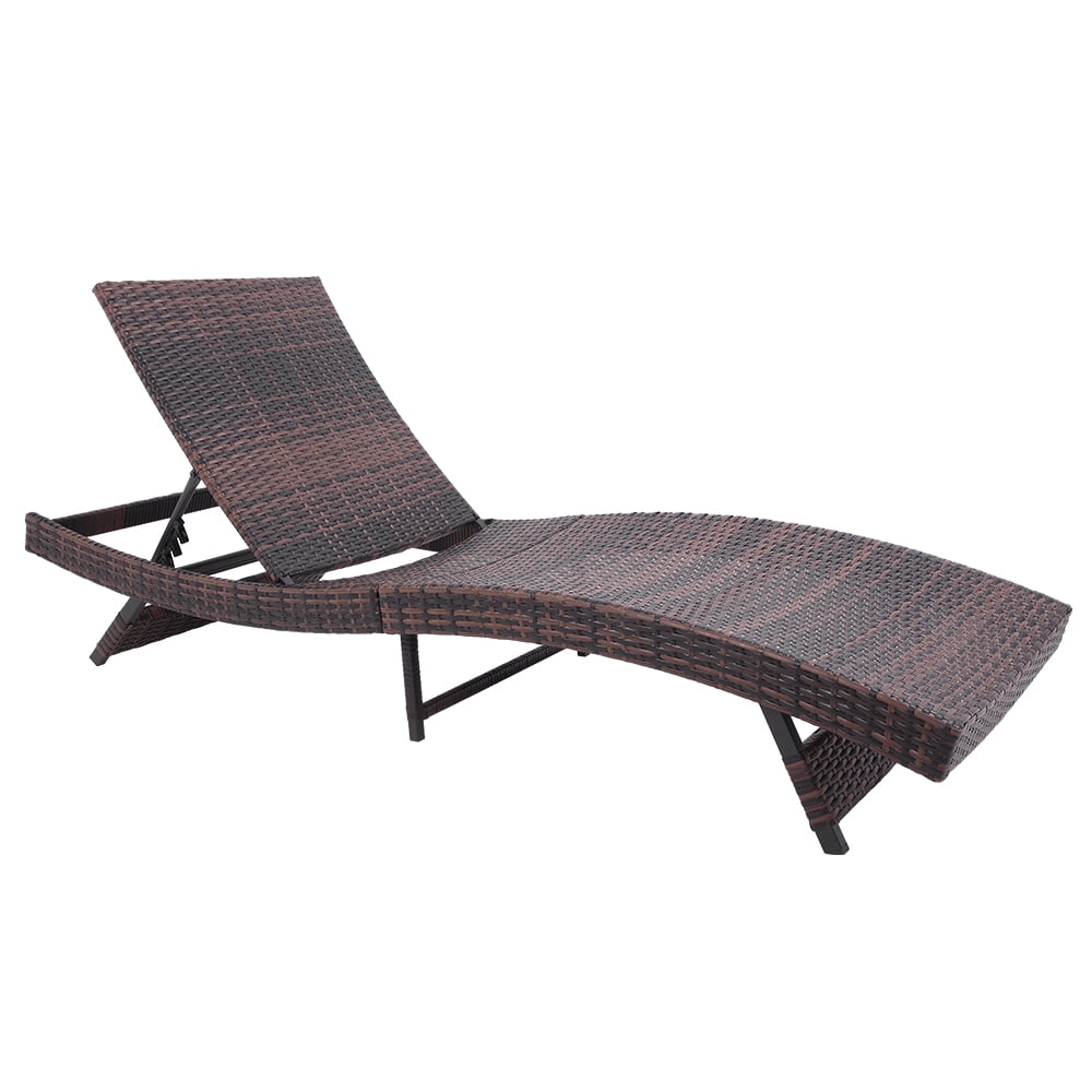 Kepooman Outdoor Wicker Chaise Lounge Chair, S Style Patio Chaise Lounge Embossing Vines Chaise, Portable Recliner Chaise Chairs for Beach Yard Pool -1 Pack, Brown Kepooman Outdoor Wicker Chaise Lounge Chair, S Style Patio Chaise Lounge Embossing Vines Chaise, Portable Recliner Chaise Chairs for Beach Yard Pool -1 Pack, Brown