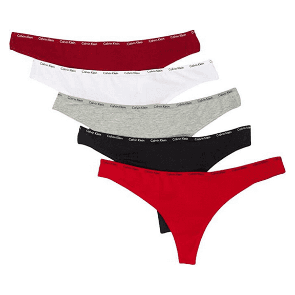 Calvin Klein Underwear Women's Signature Cotton Thong Pack, Small