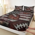 thumbnail image 3 of Homewish Rugby Game Twin Sheet Sets,American Flags Twin Fitted Sheet,Red White Black Flat Sheet For Boys Kids,Super Cozy Room Decor,3-Piece, 3 of 7