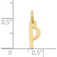 thumbnail image 3 of 14k Yellow Gold Small Slanted Block Letter P Initial Charm, 3 of 5