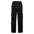 thumbnail image 6 of qolati Womens High Waisted Baggy Sweatpants Fleece Lined Athletic Workout Yoga Open Bottom Sweat Pants Elastic High Waist Cargo Joggers with Pockets Black XL 10, 6 of 7