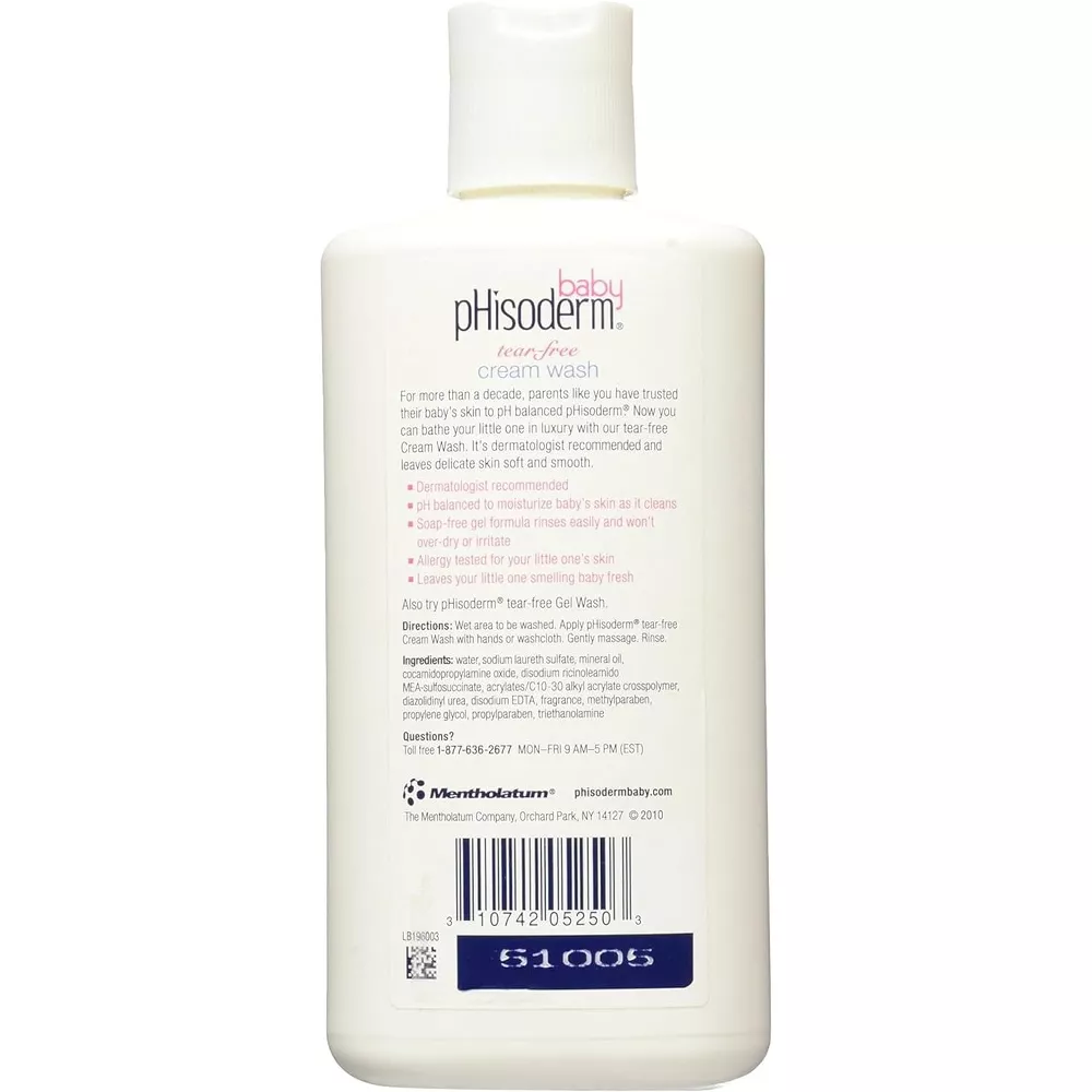 6 Pack Phisoderm Baby Tear-Free Cream Wash Powder Fresh Scent 8 oz Each