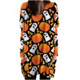 thumbnail image 1 of Blusa suelta informal de manga larga con cuello redondo y bolsillo para mujer, Tops estampados de Halloween Fridja  fjkfkj95, 1 of 5