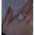 thumbnail image 1 of Anillo de copo de nieve de doble capa giratorio, anillo lleno de diamantes, anillo abierto elegante exagerado, lujo ligero para mujer, 1 of 6