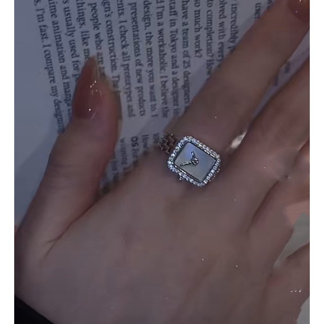 Anillo de copo de nieve de doble capa giratorio, anillo lleno de diamantes, anillo abierto elegante exagerado, lujo ligero para mujer