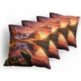 thumbnail image 5 of Ambesonne Lake Throw Pillow Cover 4 Pack, Lonely Boat Mountain Landscape, 18", Olive Green and Burnt Sienna, 5 of 7