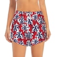 thumbnail image 2 of Daiia Palm Tree Pattern on Red Pattern Women's 2 in 1 Running Shorts - Lightweight Athletic Workout Gym Yoga Shorts Liner with Phone Pockets-Small, 2 of 7