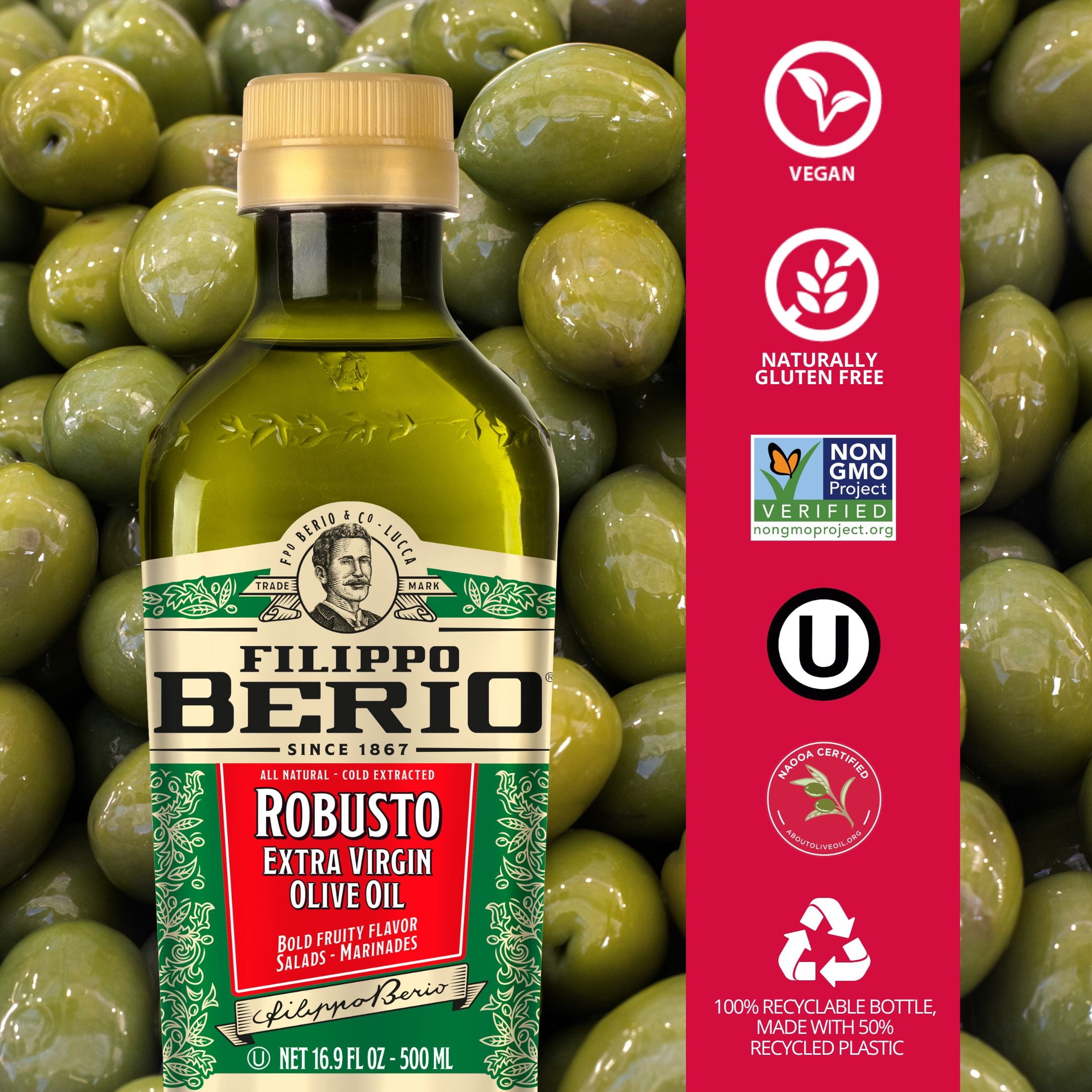 (3 pack) Filippo Berio Robusto Extra Virgin Olive Oil 16.9 fl oz