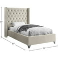 thumbnail image 3 of Aiden Cream Velvet Twin Bed-Color:Cream Velvet,Style:Contemporary, 3 of 4