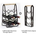thumbnail image 2 of 6 Bottle Wine Rack, Metal Folding Wine Rack, Small Wine Rack, Narrow Bottle Rack, Bottle Storage, Easy to Store, 2 of 6