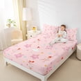 thumbnail image 4 of Homewish Kids Children Kawaii Princess Castle 4pcs Bed Sheets,Dance Ballet Girl King Sheets,Cartoon Flowers Super Cozy Sheet Set,Super Cozy Room Decor, 4 of 7