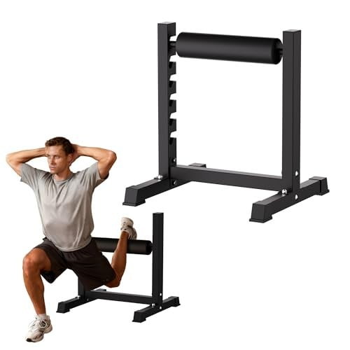 QinaQin Split Squat Stand 6-Level Adjustable Single Leg Squat Roller Training for Home Gym Training,Black