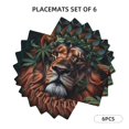thumbnail image 3 of Placemats Set of 4 / 6, Lion Forest Crown Placemats for Dining Table Indoor/Outdoors Heat Resistant Washable Placemats 18" x 12", 3 of 8