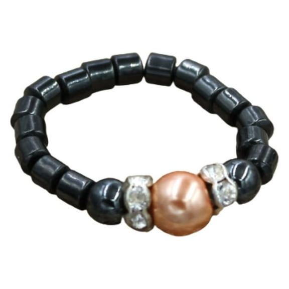 Besheek Magnetic Stretch Faux Pearl Boho Beach Gala Style Toe Ring