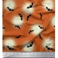 thumbnail image 1 of Soimoi Polyester Crepe Fabric Moon & Bat Halloween Print Sewing Fabric Yard 52 Inch Wide, 1 of 1