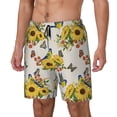thumbnail image 2 of Daiia Bird Sunflowers Mens Swim Trunks Swim Shorts Quick Dry Swim Shorts with Mesh Lining Pockets-3X-Large, 2 of 9