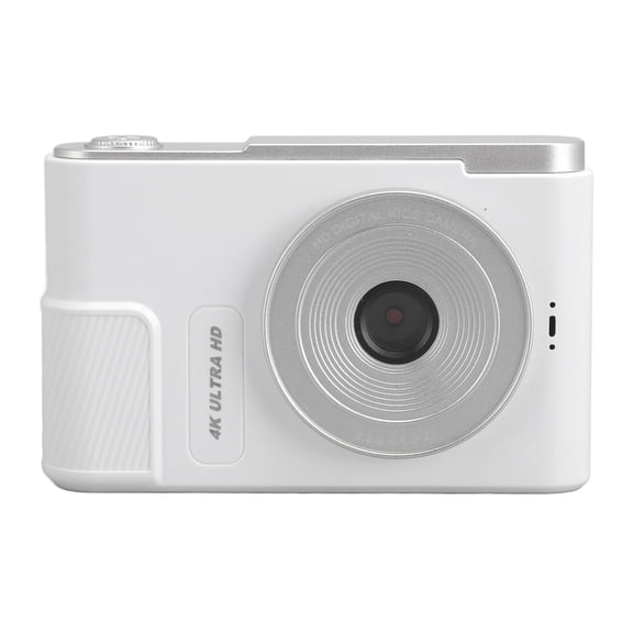 Xirurus 48MP 4K Compact Digital Camera for Kids Students, 16x Digital Zoom, 2.4 Inch Screen Portable Vlogging Camera, White