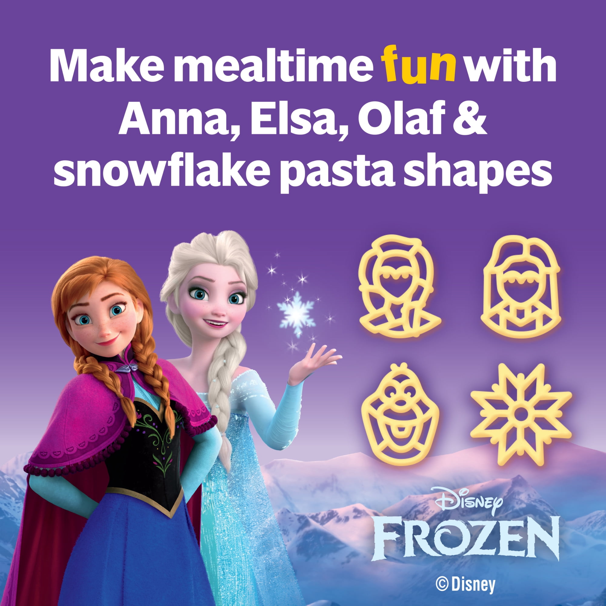 (4 pack) Campbell’s Kids Soup, Disney Frozen Souper Shapes Pasta with Chicken in Chicken Broth, 7 oz Bowl, 4 Count