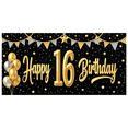 thumbnail image 3 of Yatrandify Golden Balloons Happy Birthday Party Banner Decorative Flag for Sweet 16 Indoor Event Celebration, 3 of 8