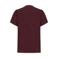 thumbnail image 4 of WREESH Women's Henley Shirt Casual Tops with Solid Blouses and Button Short Sleeve V-Neck T-Shirt in Solid Color Wine, 4 of 6