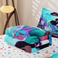 thumbnail image 5 of Homewish Girls Mermaid Zipper Twin Comforter Sets with Fitted Sheet and 2 Pillowcases,Sea Ocean Princess Zipper Bedding Set,Colorful Stars Reversible,4-Piece, 5 of 7