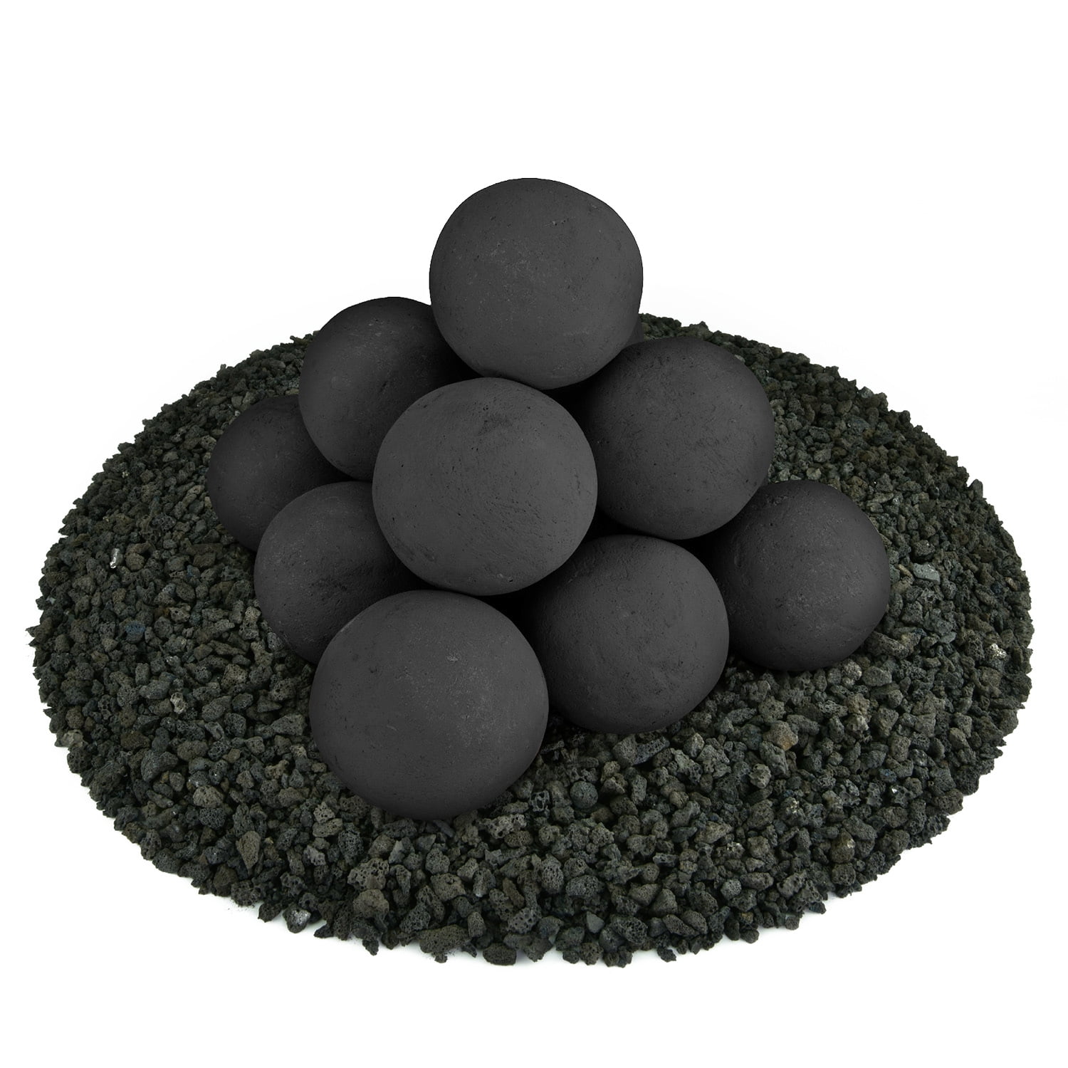 Midnight Black Ceramic Fire Balls 4 Set Of 14 Walmart Com