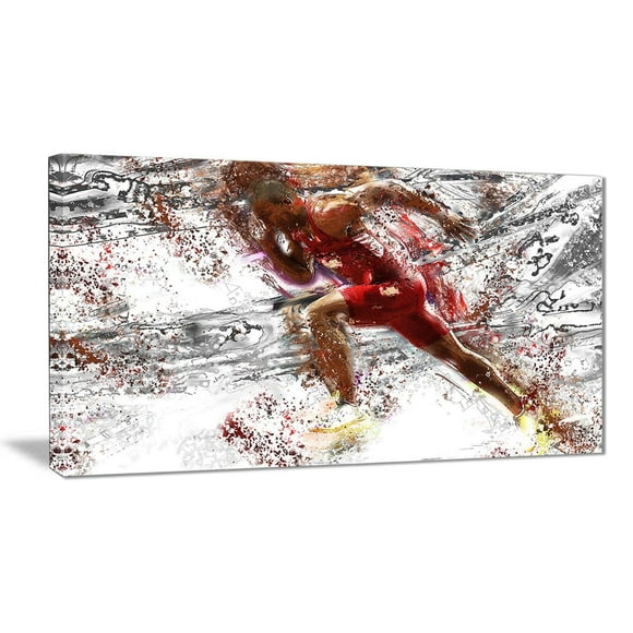Design Art Track Team Sprinting Canvas Wall Art