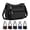 black, variant on Black Polka Dot Crossbody Bag, Multi Zipper Pocket Nylon Shoulder Purse for Women Daily Travel