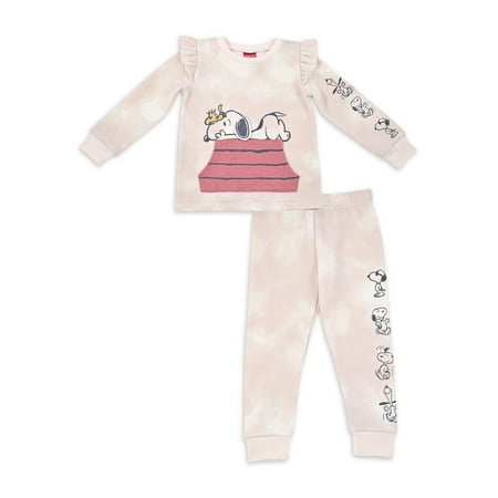 

Peanuts Baby and Toddler Girl Jogger Pant and Crew Neck 2 Piece Outfit Set 12 Months-5T