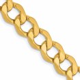 thumbnail image 1 of 14K Yellow Gold Jbsp's 7mm Semi-Solid Curb Link Chain (24 X 7) Made In South Africa 1328-24, 1 of 5