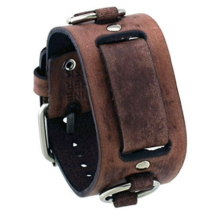 - FRB-B Wide Light Brown Leather Cuff Watch Band