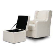 Carter's by DaVinci Adrian Swivel Glider with Storage Ottoman in Ivory Boucle