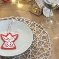 thumbnail image 5 of Paper Braided Round Placemats Natural Non-Slip Heat Resistant Table Mats for Dining Tables Farmhouse Woven Indoor & Outdoor Place mats for Thanksgiving., 5 of 6