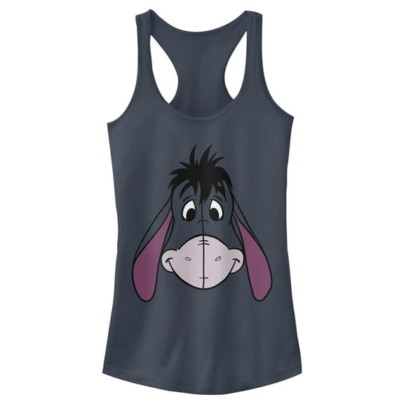 Junior's Winnie the Pooh Eeyore Big Face Racerback Tank Top Indigo Small