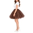 thumbnail image 3 of YTCAMLO Glitter Sequin Stars Tutu Skirt for Women Retro Layered Ballet Skirts 80's Elastic Tulle Skirt Lightweight Halloween Costume, 3 of 7