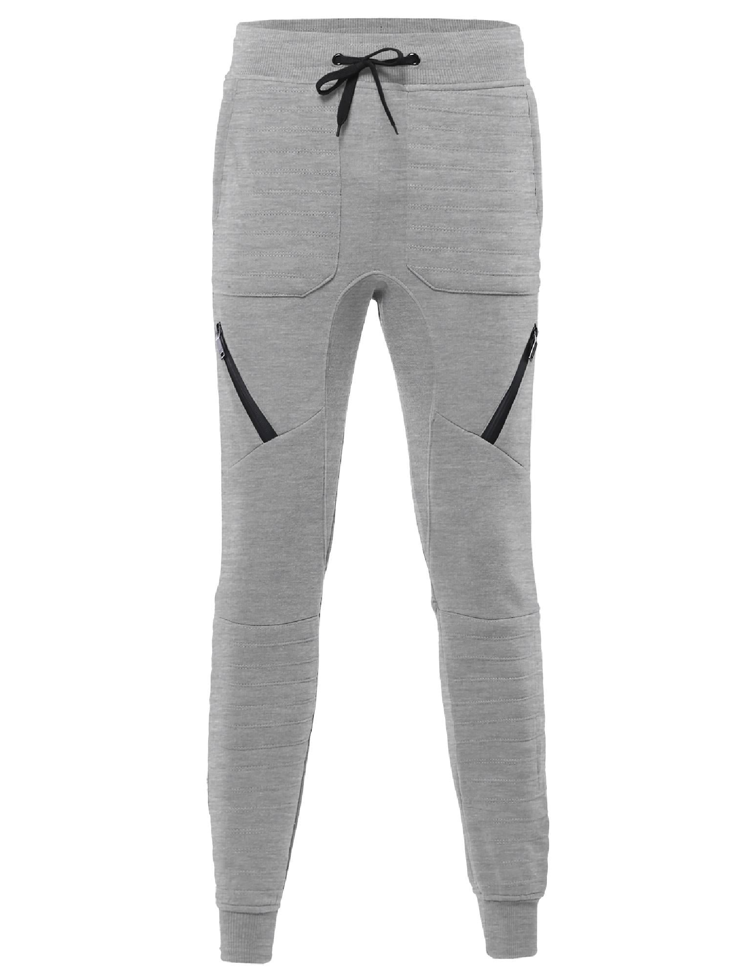 FashionOutfit Men's Ribbed Jogger Pants With Zipper Detailing