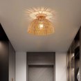 thumbnail image 2 of Tyidzon Vintage Light Rattan Chandelier Ceiling Lighting Fixtures Boho Lamp Shade Flush Mount Ceiling Light Imitation Twines Rope Hand-Woven Small Chandelier for Hallway Bedroom Kitchen Pendant Lights, 2 of 8