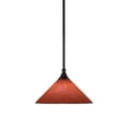 thumbnail image 1 of Toltec Lighting 23-BC-7162 Stem Mini Pendant With Hang Straight Swivel Shown In Black Copper Finish With 12" Red Italian Glass, 1 of 1