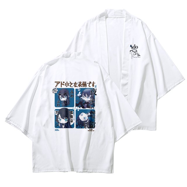 Ado Women's Men's Kimono Robe Jacket Front Japanese Shirt Bathrobe Lightweight Jacket