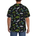 thumbnail image 3 of Lsque Space Rockets print Men's Cuban Collar Short Sleeve Shirt Summer Beachwear Casual Button Down Fashionable Vacation Leisure Shirt-XX-Large, 3 of 7