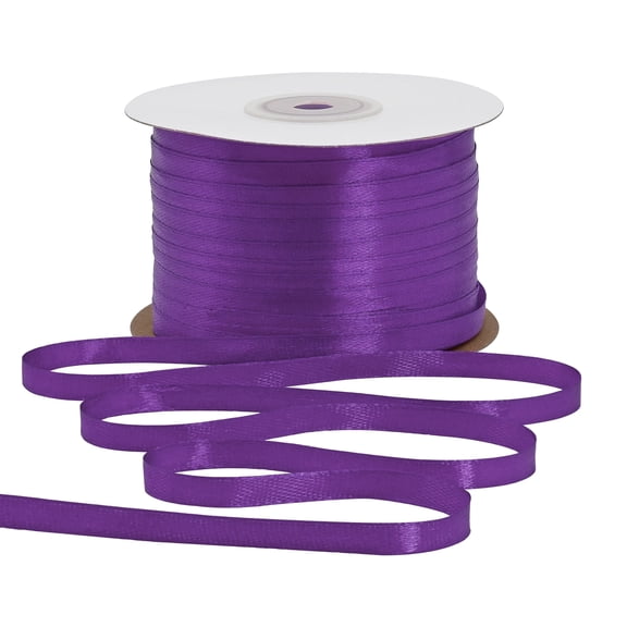 1/4 inch 200 Yard roll,Satin Ribbon for Gift Wrapping, Wedding, Crafts, Christmas,Easter, Floral, Hair, Invitation Decorations and More Purple