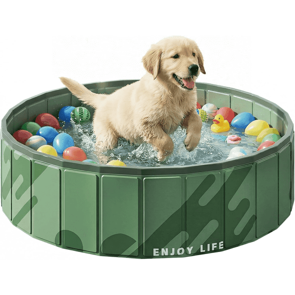 Oiduwi Foldable Dog Pet Bath Pool, 32" Foldable Pet Playpen Ball Pool for Puppy Small Medium Large Dogs Cats and Kids