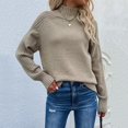 thumbnail image 3 of Vedolay Womens Casual Tops Womens 2023 Fall Winter Sweater Long Sleeve Crew Neck Comfy Loose Pullover Tops,Khaki M, 3 of 5