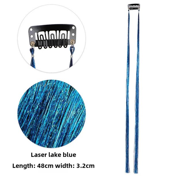 Pinza para el pelo de seda dorada intermitente de colores iridiscentes de moda Accesorio para el cabello de mujer Cabello largo y liso Una pinza Pieza pequeña Sing