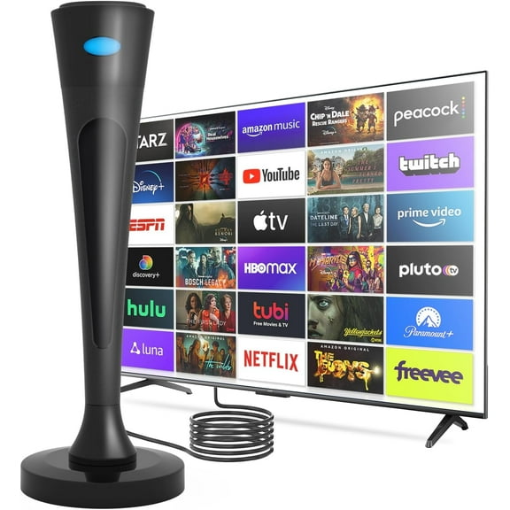 2025 Antenna for Smart TV for Local Channels,TV Antenna Indoor for Long Range Reception, Digital Antenna for Easy Installation and All Smart/Old TVs, Supports 4K 1080P HD VHF UHF