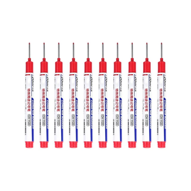 Feltree 10pcs Long Head Hole Marker 2025 Permanent Markers Carpenter Ink Marker Pens Fast Dry Waterproof Long Nib Marker Colorful Carpenter Achieve Markers Tool 10ml